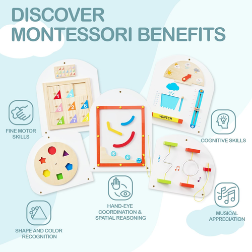 ® Cloud Montessori Busy Board, Sensory Board, Interactive Toys, Wooden Toys, Lea - Picture 5 of 6