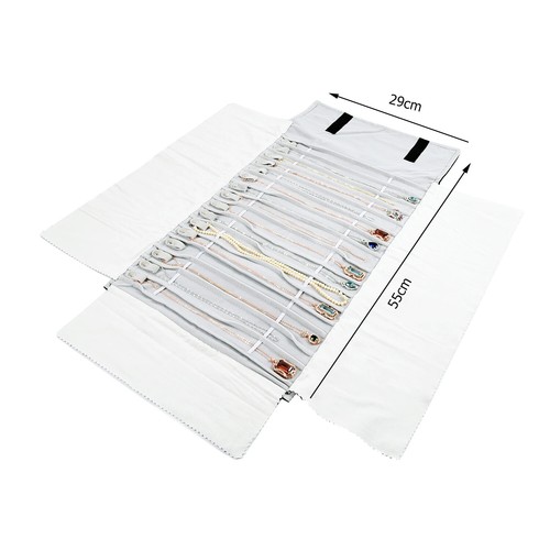 Samt Schmuck Aufbewahrung Rolle Tasche Anhänger Halskette Organizer Beutel Reise Tragbar - Bild 14 von 22