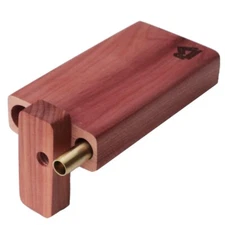 4" American Crafted Cedar Dugout & Rosewood Brass One Hitter Pipe-Stash Box