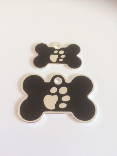 Elegance Paw Print Engraved Cat/Dog/Pet ID NAME tags BONE/DISC Variations.... - Picture 6 of 9