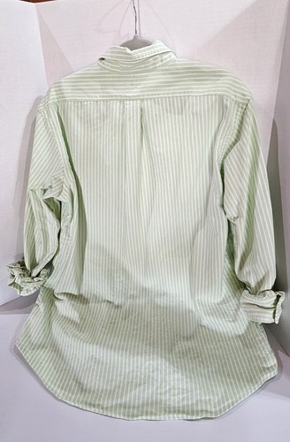 Polo Ralph Lauren homme L boutonné manches longues vert blanc rayé chemise tissée - Photo 4/11
