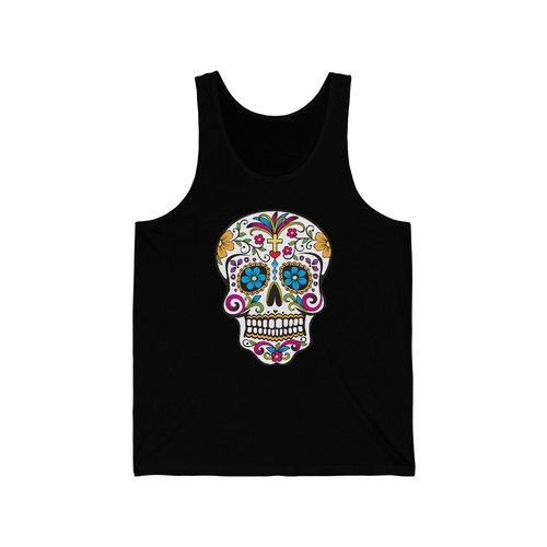 Sugar Skull Day of the Dead Unisex Tank Top - Bild 1 von 9