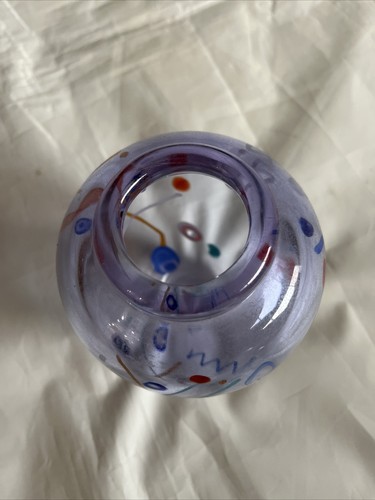 Vaso vetro artistico James Clarke fermacarte artista firmato confetti 1995 da collezione - Foto 5 di 10