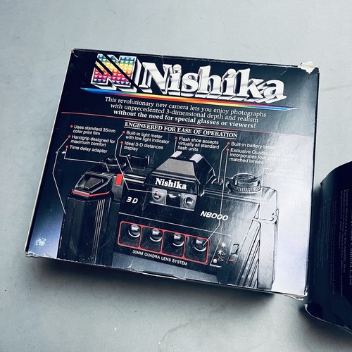 Nishika N8000 3D 35mm Film Camera w/ New Case In Box 30mm Quadra Lens - Picture 10 of 12