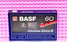 BASF  CHROME EXTRA  II   60  1989     TYPE II   BLANK CASSETTE TAPE (SEALED)