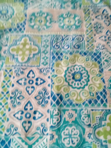 Cynthia Rowley Summer Medallion Table Cloth x 80” x 100” Muliticolor Blue/Green - Picture 4 of 5