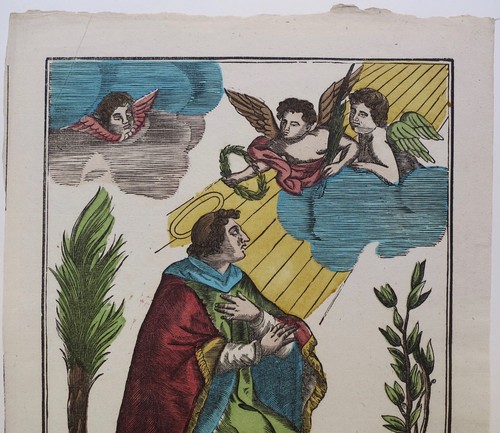 Imagerie populaire de Lille, Saint Etienne, Castiaux, Blocquel, bois gravé - Bild 2 von 3
