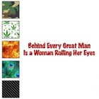 Behind Great Man Woman, Vinyl Decal Sticker, 40 Patterns & 3 Sizes, #3620