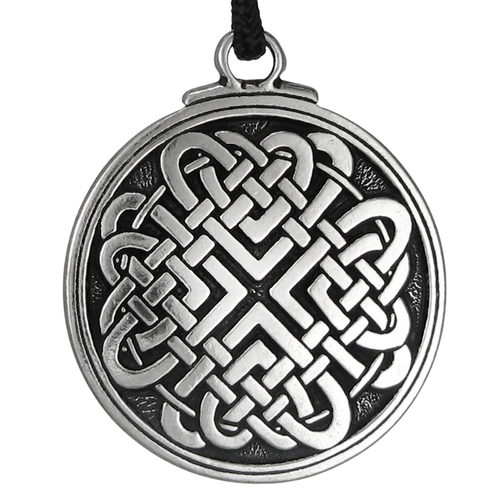 Pewter Celtic Heart Pendant Love Knot Necklace Irish Knotwork Norse Rune Jewelry - Picture 5 of 7