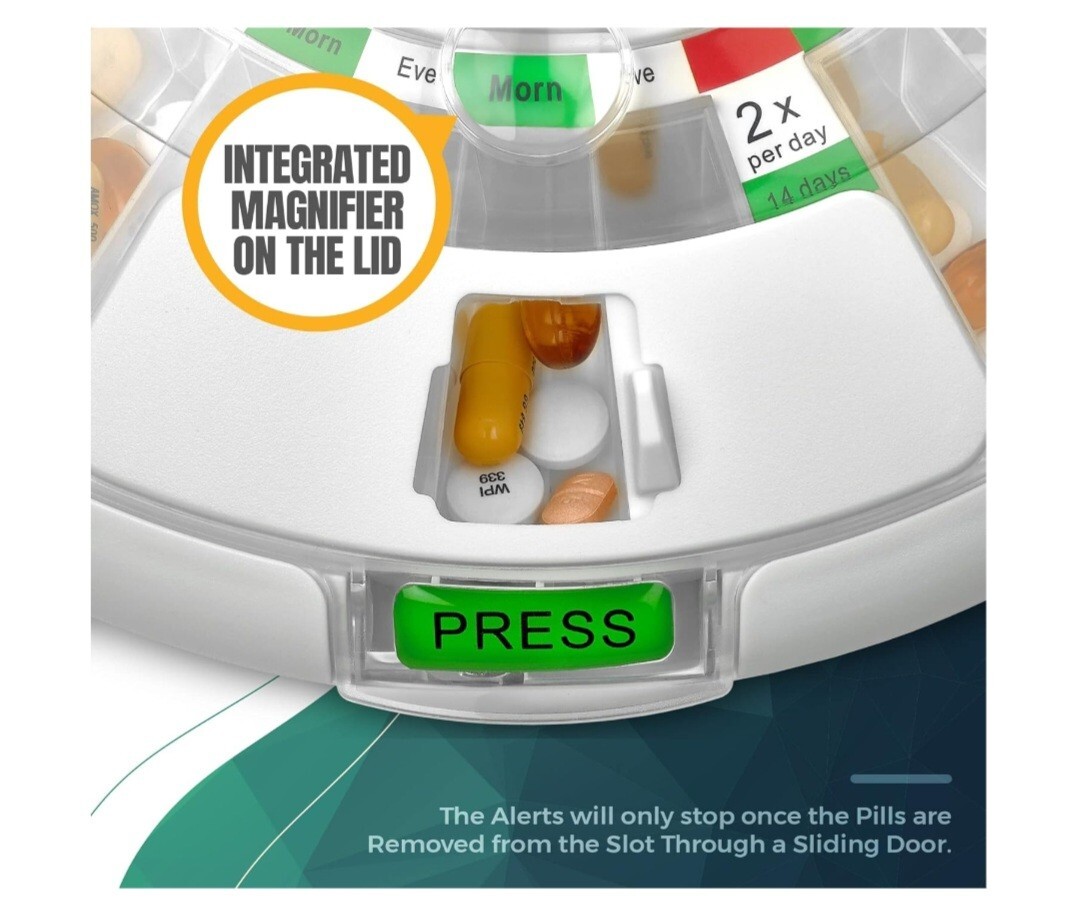 Automatic Pill Dispenser with 28Day Electronic Medication Organizer