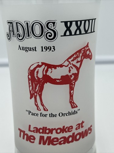 Adios XXVII 1993 The Meadows Horse Racing Sports Glass “Pace For The Orchids” - Picture 2 of 5