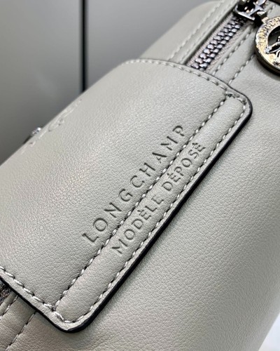 Longchamp Le Pliage XS Gr. Beuteltasche Tasche Handtasche Beutel Turteltaube grau Ledersp - Bild 6 von 8