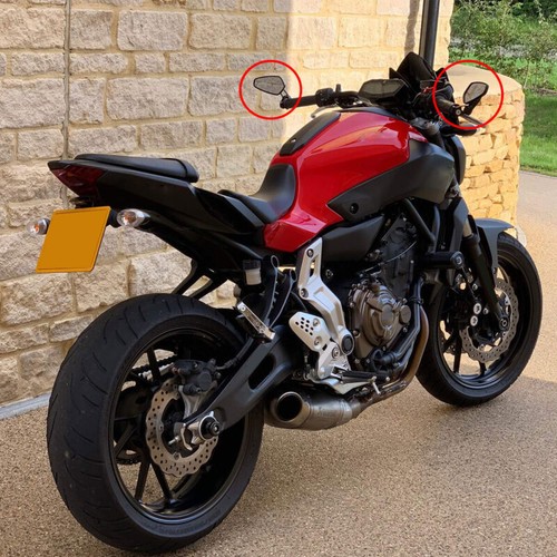 Espejos retrovisores de extremo de barra de motocicleta de 7/8" 22 mm para Yamaha Fazer FZ1 FZ6 FZ8 FZ-07 FZ-09 - Imagen 10 de 11