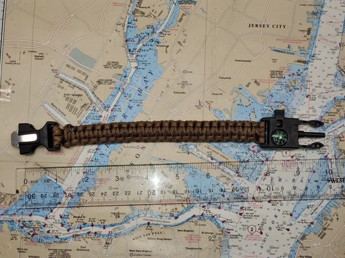 PARACORD SURVIVAL ARMBAND, KOMPASS, FEUERSTEIN, PFEIFE CAMPINGAUSRÜSTUNG, 8" - Bild 21 von 31