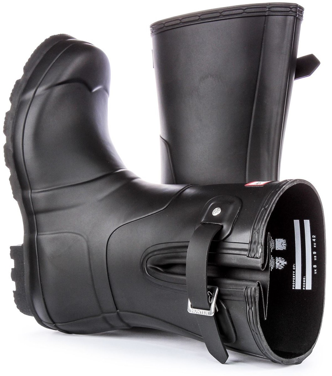 Hunter Orginal Side Zip Adjustable Short Mens Boot Black US