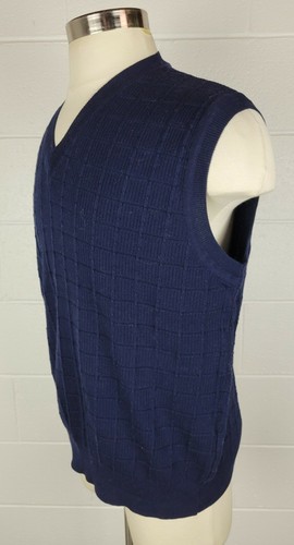 Mens Ping Blue Mercerized Cotton Golf V-Neck Sweater Vest Italy Large - Picture 5 of 8