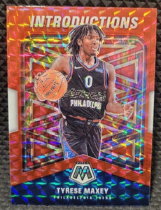 💥 Tyrese Maxey 2020-21 Mosaic Introductions RED Prizm Rookie RC SP #4 76ers