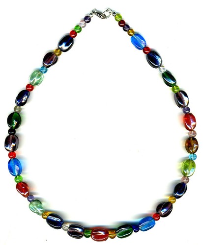 Collana multicolore in vetro con pepite arcobaleno - Foto 11 di 12