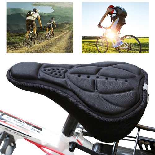 3D Bike Seat Cover Silicone Thick Comfort Gel Cycling Bicycle Saddle Cushion Pad - Picture 4 of 12