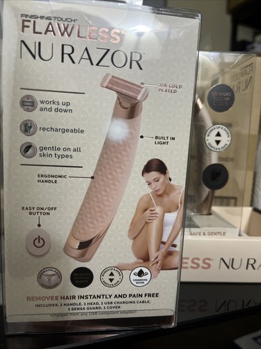 3x Nu Razor Finishing Touch Flawless 18K Gold Plated Built In Light Rechargeable - Picture 3 of 3
