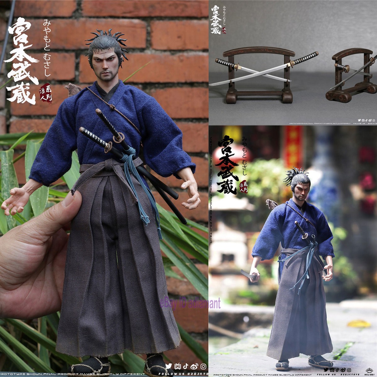 ムシヒロ　 ZGJKTOYS Samurai Miyamoto Musashi 1/6 Action Figure New In Stock