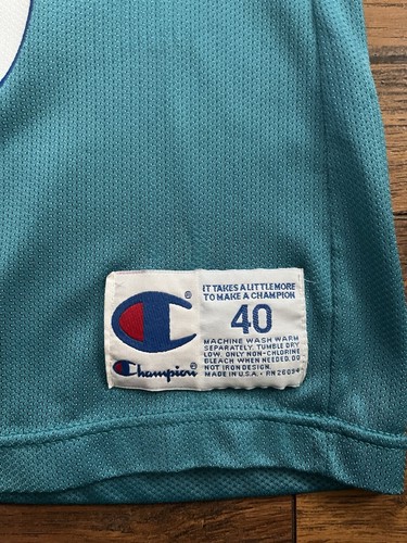 Vintage Charolette Hornets Alonzo Mourning Champion Jersey - Picture 3 of 6