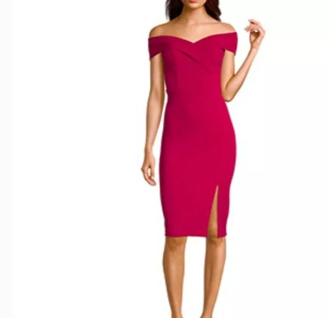 Premier amour short sleeve off the shoulder sheath dress cheap