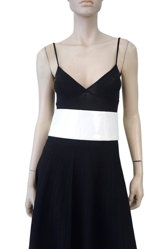 LANVIN sz M Glossy White Patent Leather Wide Waist Belt BRAND NEW - Picture 4 of 6