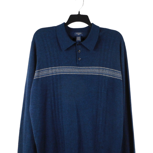DOCKERS Pullover Sweater Blue Regular XL Men Acrylic Collared Lightweight Knit - Picture 4 of 9