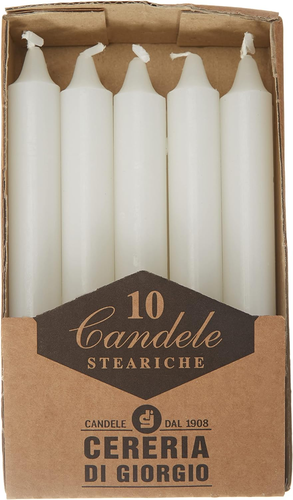 407 Candele Steariche, Cera, Bianco, 1.8X1.8X15 Cm, 10 Unità - Foto 14 di 14