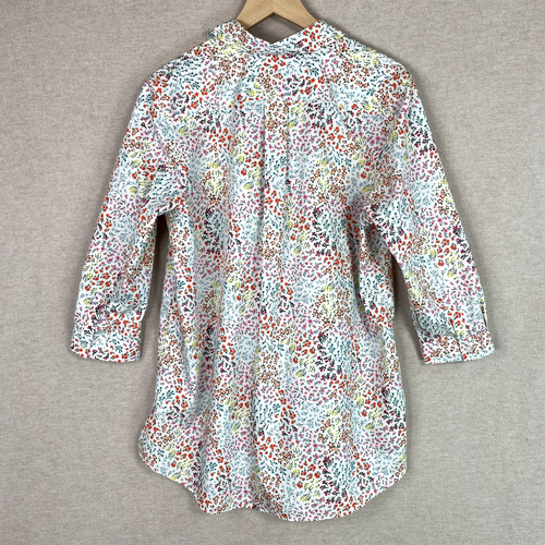 Lands End Womens Floral Button Up Top Size 14 3/4 Sleeve Spring Office Career - Picture 8 of 11