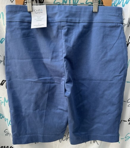 Croft & Barrow Sadie Stream Blue Effortless Stretch Pull On Bermuda Shorts 12 - Picture 6 of 9