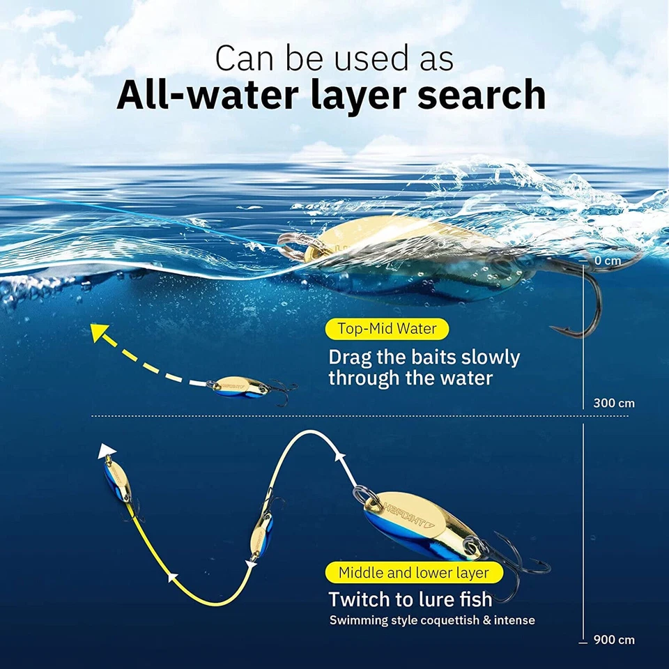 Señuelos de lubina cucharas de pesca 5 piezas con caja cucharas de pesca señuelos 3,5/5/7/14/21 g duros Foto 4 de 4