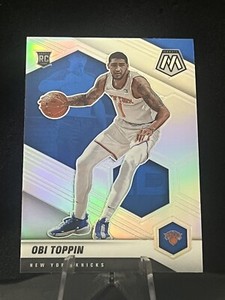 2020-21 Panini Mosaic Obi Toppin Silver Prizm Rookie RC #220 Knicks SP