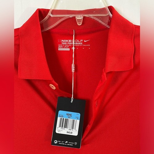 Nike Dry Fit Golf Tour Performance Men’s Polo Shirt Sz M Red NWT - Picture 3 of 14