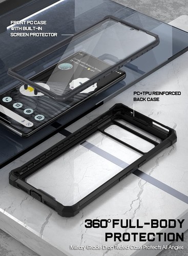 Poetic Case For Google Pixel 7 Pro 5G Built-in Screen Shockproof Cover Black - Picture 3 of 6