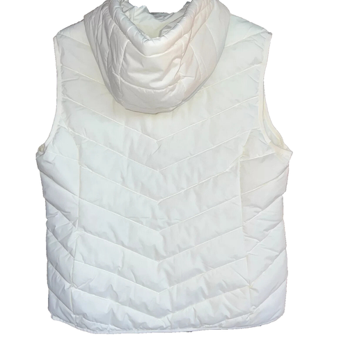Ralph Lauren Women Hooded Insulated Puffer Vest Cream Embroidered Logo SZ XL NWT - Picture 12 of 12