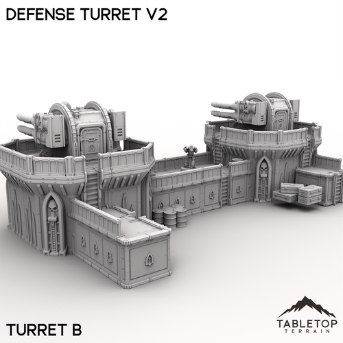 Defense Turret V2 - Grimdark Gothic Wargaming Tabletop - Picture 4 of 10