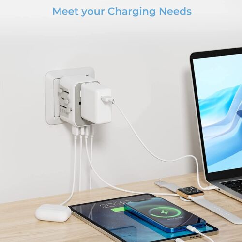 International Travel Adapter UK to Europe with 2 USB A &3 USB C for EU USA AU CN - Picture 5 of 6