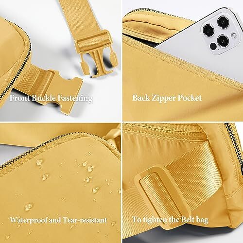 Unisex Mini Belt Bag with Adjustable Strap Small Fanny Pack for Buff Yellow - Bild 6 von 6