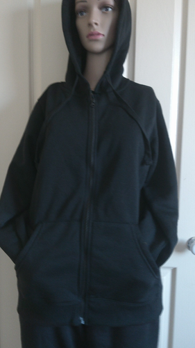 BRILLIANT BASICS. BLACK HOODED TRACK PANTS SUIT. SIZE S. ZIP UP JACKET. - Picture 4 of 16