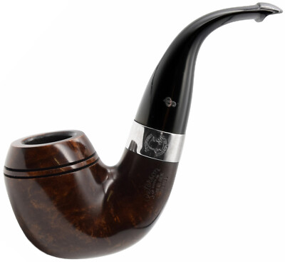 Peterson Sherlock Holmes Dark 'Baskerville' Sterling Silver Mounted Briar Pipe F