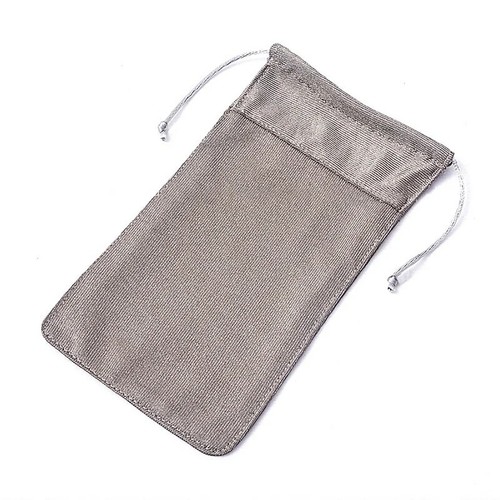 Mobile Phone Pouch Bag Drawstring Silver Fiber RFID Faraday Anti Radiation Theft - Bild 16 von 24