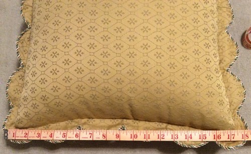 Almohada Decorativa Verde Rosa Rojo Cachemira Amarillo Espalda Vieira Bordes Cottagecore - Imagen 5 de 6