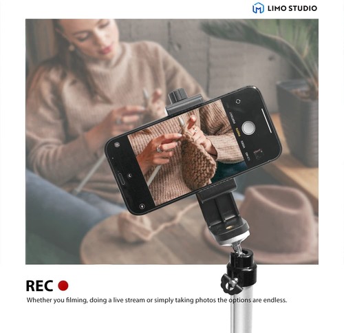 17" Lightweight Table Top Tripod Mount Stand w/ Phone Holder for Android iPhone - Picture 2 of 6