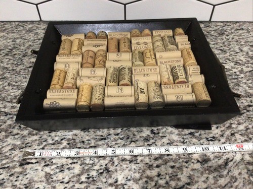 Wine Cork Tray, Hang Or Tabletop 10x12 Vtg Black Frame - Picture 4 of 11