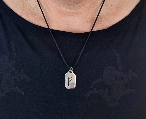 Colgante de cadena 925 plata alfabeto futhark runas runa todas las letras ABC runas - Imagen 40 de 132