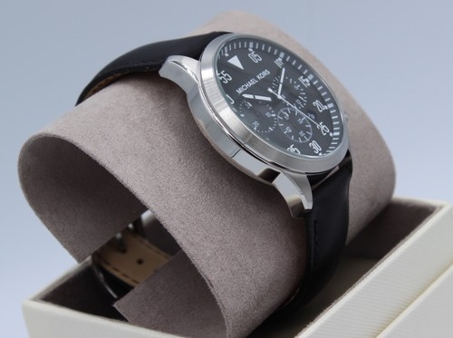 NEW AUTHENTIC MICHAEL KORS GAGE SILVER BLACK CHRONOGRAPH MEN'S MK8442 WATCH - Picture 4 of 20