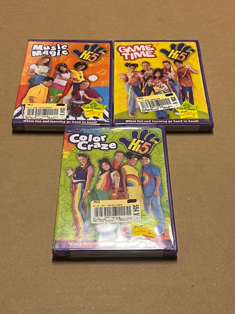 Hi-5: Color Craze, Music Magic, Game Time DVDs Volume 1,2,3 Sealed New OOP Hi-5: Color Craze, Music Magic, Game Time DVDs Volume 1,2,3 Sealed New OOP