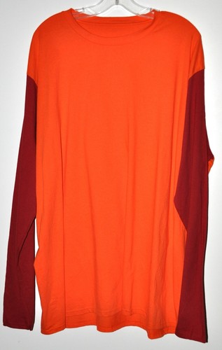 Langarmshirt weicher Strick Color Block orange & rot Herren Größe 3XL neu ohne Etikett - Bild 1 von 3